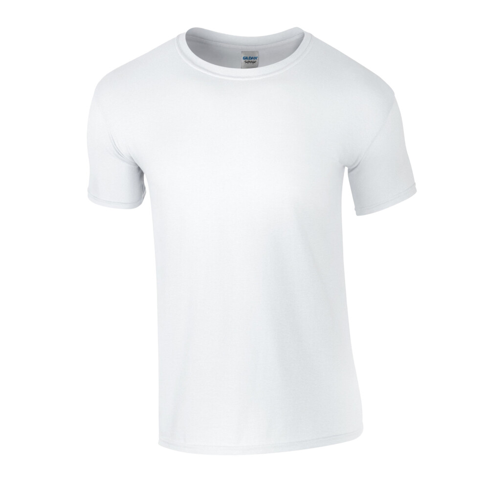 Gildan (M, White) Unisex Adult Softstyle Plain Ringspun Cotton T-Shirt