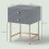 Set of Two Elegant Bedside Tables - Grey/Gold-Tone 2