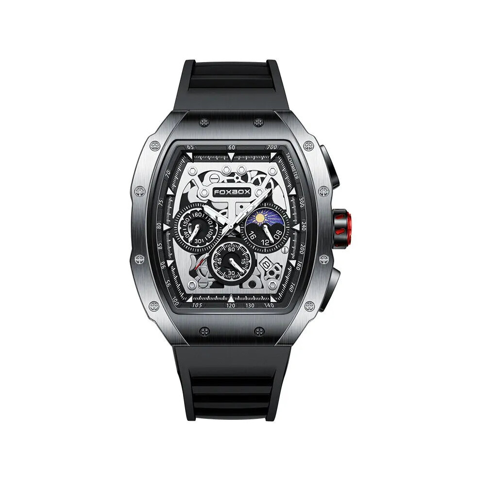 Photos - Wrist Watch Mens Sports Watch Waterproof Military Quartz Chronograph Wristwatch(silver black)