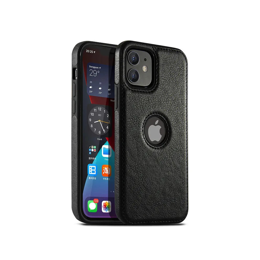 Photos - Case  Ultra Thin Slim Leather Phone  For iPhone 15 14 13 12 11 Pro Max(Black, For iPhone 12)