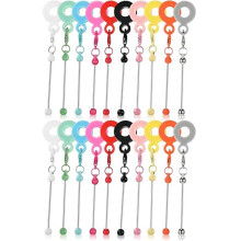 20 Pcs Beadable Cup Charm Tumbler Straw Charm Blank Bar DIY Beaded Straw Charm Adapters Pendant Ornament,