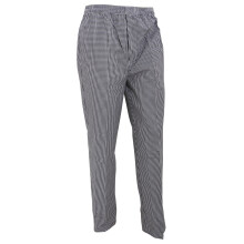(XL, Black/White Check) Premier Unisex Pull-on Chefs Trousers / Catering Workwear (Pack of 2)