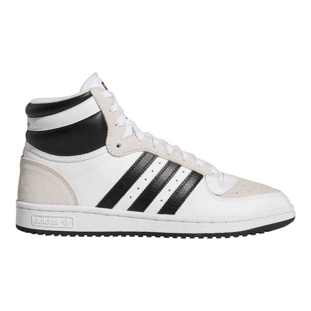 Adidas (10.5 Uk, White) Mens Originals Leather High Top Trainers