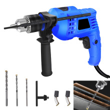 Electric Rotary Hammer Impact Power Drill Tool 850W Heavy Duty Rotary Hammer Drill with 360° Rotatable Side Handle for Brick, Wood, Steel, Concrete
