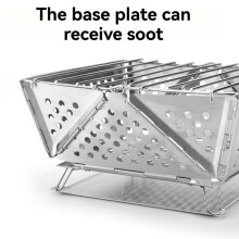 Portable Folding BBQ Grill Camping Split Stainless Steel Fire Pit Tent Stove Outdoor Picnic Accessories