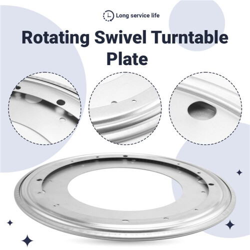 12 Inch Round Shape Galvanized Turntable Rotating Swivel Plate Kitchen & Display Table Hardware 2