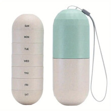 Pillenteiler, Niedlicher Wöchentlicher Pillen-Organizer für Reisen, Wandern, 7-Tage-Pillendose Zur Aufbewahrung Von Pillen, Vitaminen, Fischöl,
