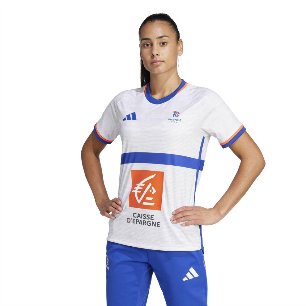 Adidas (10 Uk, White) Womens/Ladies France Ffr Handball Jersey