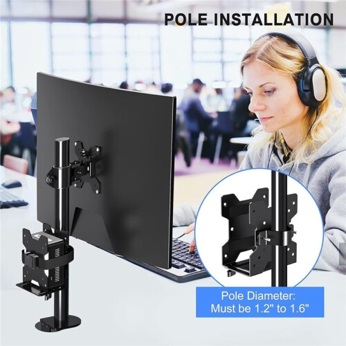 Small PC Mount Easy Installation Computer Holder Gaming Desk Adapter Monitor Bracket 1