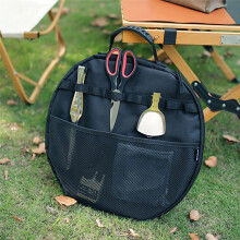 Portable Grill Pan Storage Bag Camping Cast Iron Pot Carry Bag Picnic Cookware Pouch Frying Pan Bakeware Bags Black