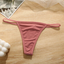 (Pink, 1pc) Womens Cotton Thong Sexy Panties Low Waist Underwear