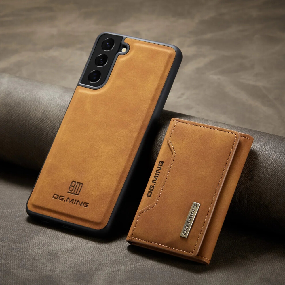 Photos - Case Magnetic Detachable Leather Wallet Phone for Samsung S24 S23 S22 S21 Brown(Coffee, Samsung S21Ultra)