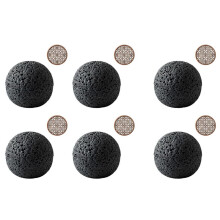 6X Bowl,Molecular Cuisine Creativity Imitate the Round Smoke Cup Black Tableware the Fire Stone Plate