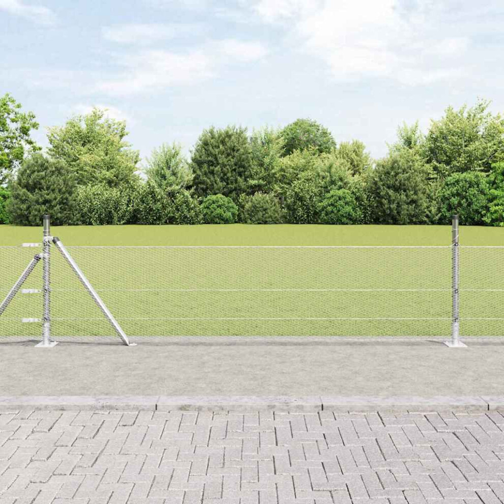 Vidaxl Welded Wire Fence With Concrete Base 100 X 0.5 M (W X H)