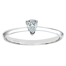 (P) Jewelco London 9ct White Gold Pear 15pts Diamond Rain Drop Engagement Ring - PR0AXL5469W