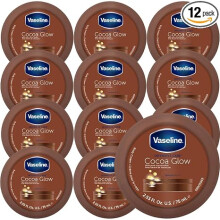 Vaseline Cocoa Glow 12-Pack - Intensive Care Body Cream, Moisturizer, 2.53 Oz Ea