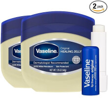Vaseline Petroleum Jelly Travel-Size 2-Pack - Hypoallergenic Skin Protectant, Unscented Healing Ointment for Beauty & Personal Care, 1.75 Oz Ea
