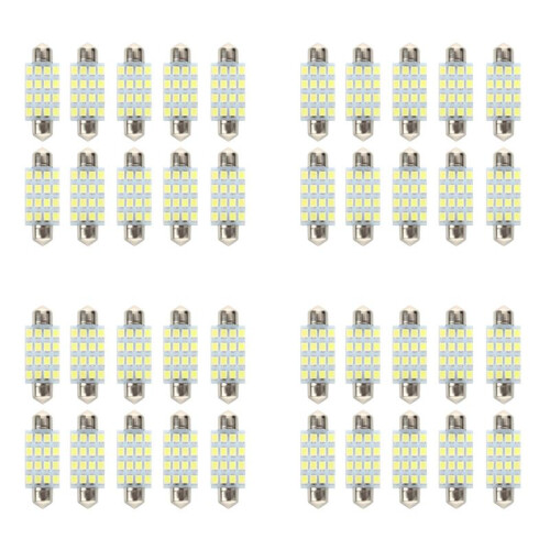 40 PCS 16 Torpedo Car Bulb LED SMD 3528 42 mm - White