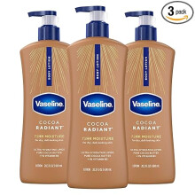 Vaseline Intensive Care Body Lotion Cocoa Radiant 3count for DrySkin Lotion Made withUltra-Hydrating Lipids and Pure Cocoa Butter,Radiant Glow 20.3 Oz