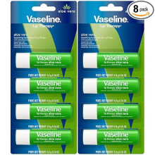Vaseline Lip Therapy Aloe Fresh 8-Pack - Moisturizing Lip Balm for Very Dry Lips, 0.16 Oz Ea