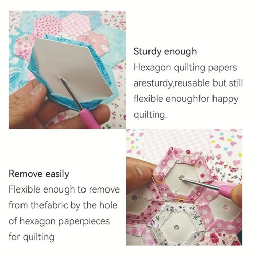 200pcs 2 Inch Hexagon Quilting Papers for DIY Patchwork Sewing and Crafting Tools