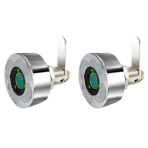 2X Drawer Fingerprint Lock Password Mailbox Lock Biometric Drawer Lock Fingerprint Rechargeable Keyless Lock(A)