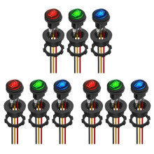 9x Interruptor Oscilante Redondo 12V 20A Listado Na UL, À Prova D'Água, Marinho, Redondo, Interruptor LED Iluminado, Interruptor Desligado, Serviço