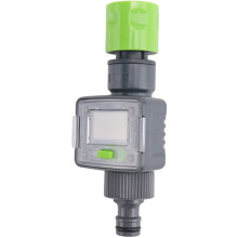 2X Medidor de Vazão de Água Digital IPX6 Mangueira de Jardim Externa Calcular Consumo Taxa de Vazão de Água Conectores de Rosca de 3/4 de Polegada