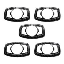 5X Carbon Fiber Headlight Lamp Cover Trim Control Button Frame for Ranger / Everest 2015-2021 Accessories