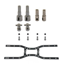 Metal Front & Rear Axle Drive Shaft CVD Set with 2Pcs Metal Chassis Girder Side Frame Chassis
