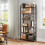 6-Tier Storage Rack - Steel Frame - Special Walnut and Black - Freestanding Multi-Use Shelf Unit 1