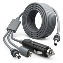 Pour Starlink 100W Câble D'Alimentation 3 en 1 Chargeur de Voiture 5M + Câble CC + Type-C Vers CC