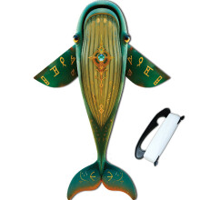 (Green)Cerf-volant en forme de poisson koĂŻ avec cadre en fibre de verre pour enfants aventure en plein air et cadeau