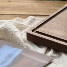 Black Walnut Chopping Board Steak Board Solid Wood Steak Tray Preservative Kitchen Cutting Board Slotted Steak Plate Bread Dish Tray