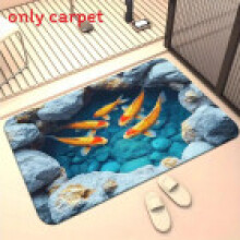 (Style A, 50x80cm) Koi 3d Fish Diatom Mud Floor Mat With Machine Woven Design For Living Room Hallway Or
