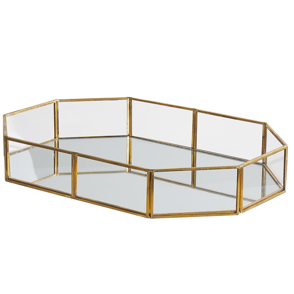 Beliani Decorative Tray Chabris Glass Gold