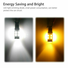 2PCS T20 7443 W21/5W 5630 Bulbs Dual Color LED Bulb Canbus Car Turn Signal Lamp