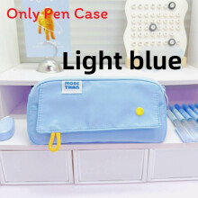 (Blue) Durable Waterproof Pencil Case With Memory Material And Space For Students Girls