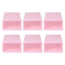 6-Piece Candy Color Shoe Box, Transparent Plastic Shoe Storage Box, Shoe Cabinet Storage Drawer Rectangle