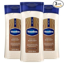 Vaseline Intensive Care Cocoa Radiant Pack of 3 for Glowing Skin Body Gel Oil Made with Pure Cocoa Butter + Replenishing Oils 6.8 fl oz