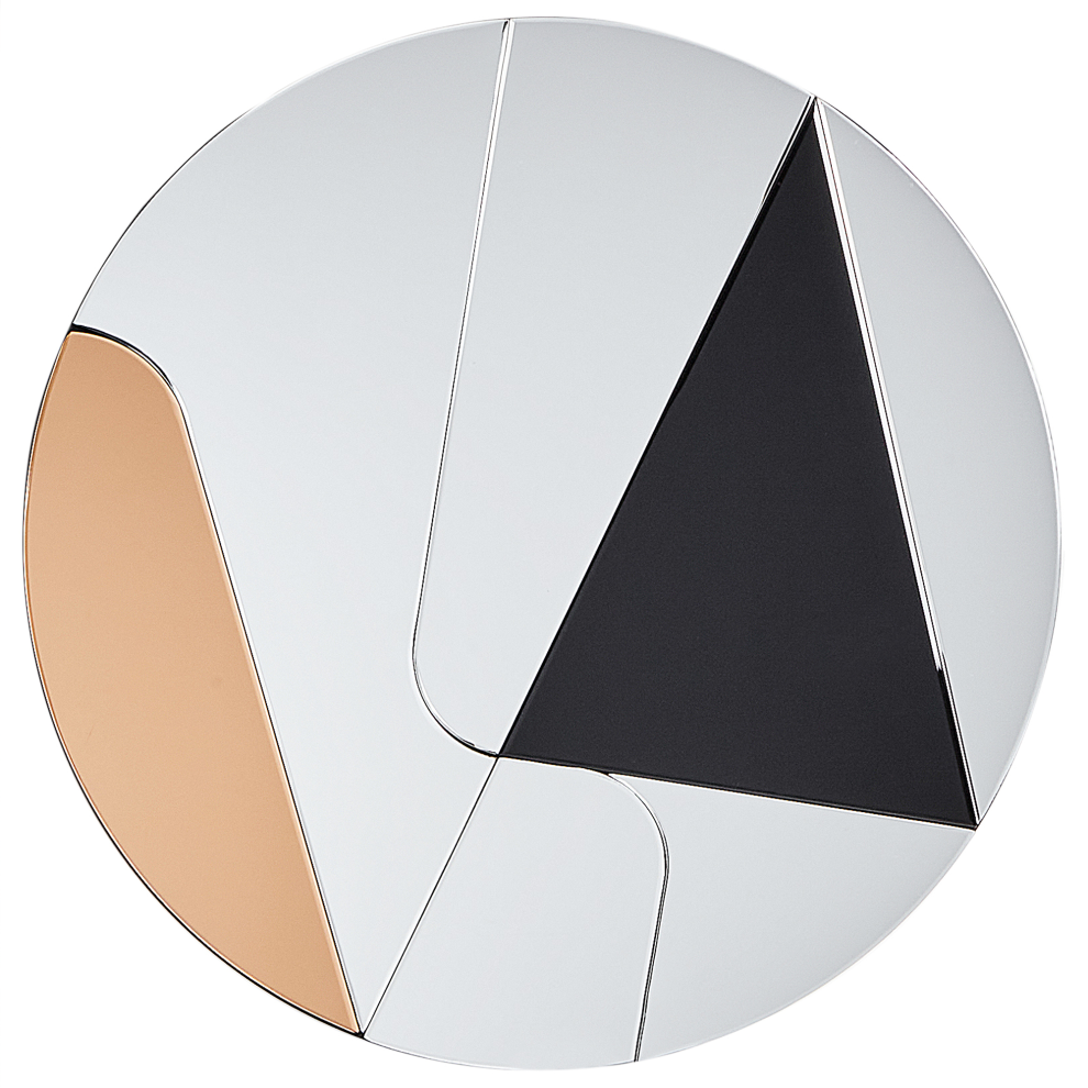 Beliani Wall Mirror Trouville 80 Cm 80 Cm Black/ Gold