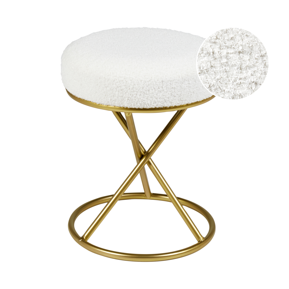 Beliani Footstool Presho Boucle Off-White