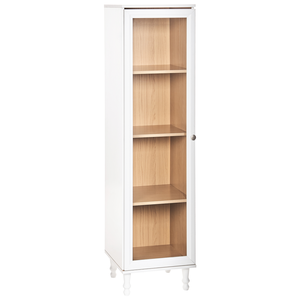 Beliani Glass Display Cabinet Tingledale 40 Cm White