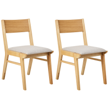 Set of 2 Dining Chairs ENOLA Wood Light Brown/ Light Grey