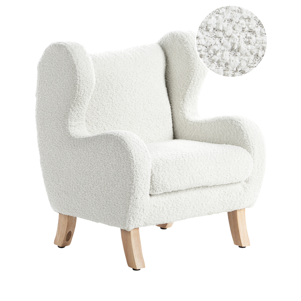 Beliani Kids Armchair Farum Boucle Off-White