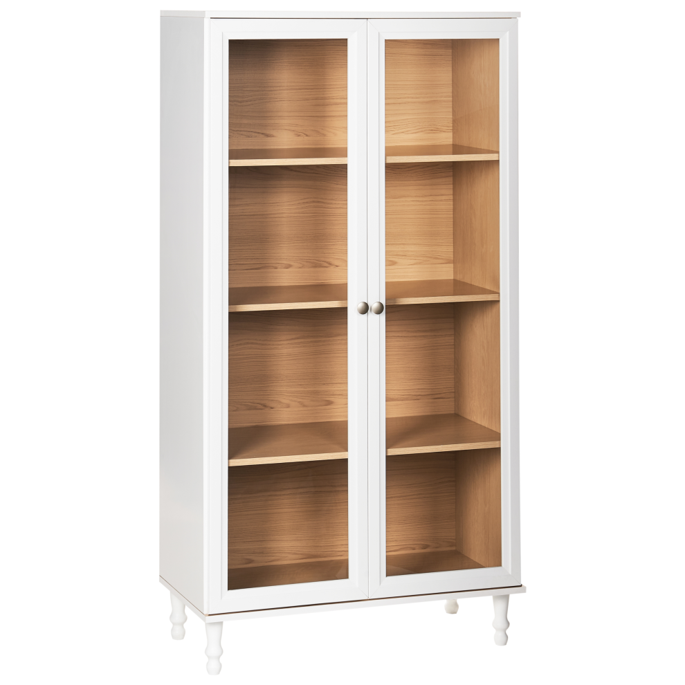 Beliani Glass Display Cabinet Tingledale 80 Cm White