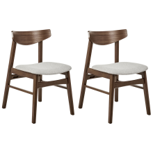 Set of 2 Dining Chairs SMILEY Wood Brown/ Grey