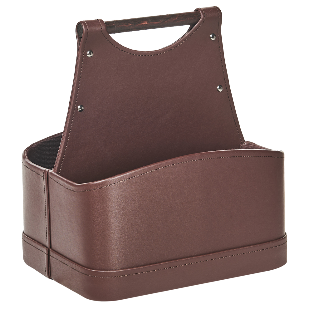 Beliani Basket Uruk Faux Leather Brown