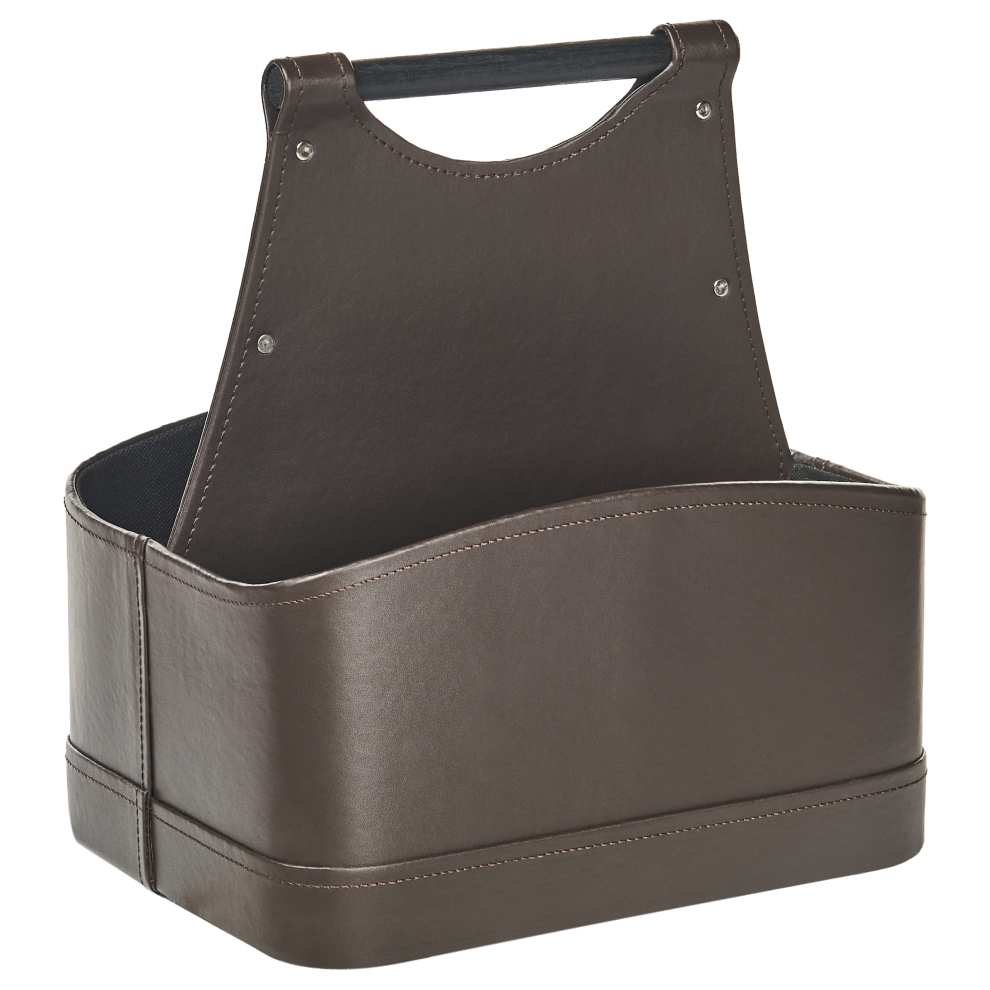 Beliani Basket Uruk Faux Leather Dark Brown