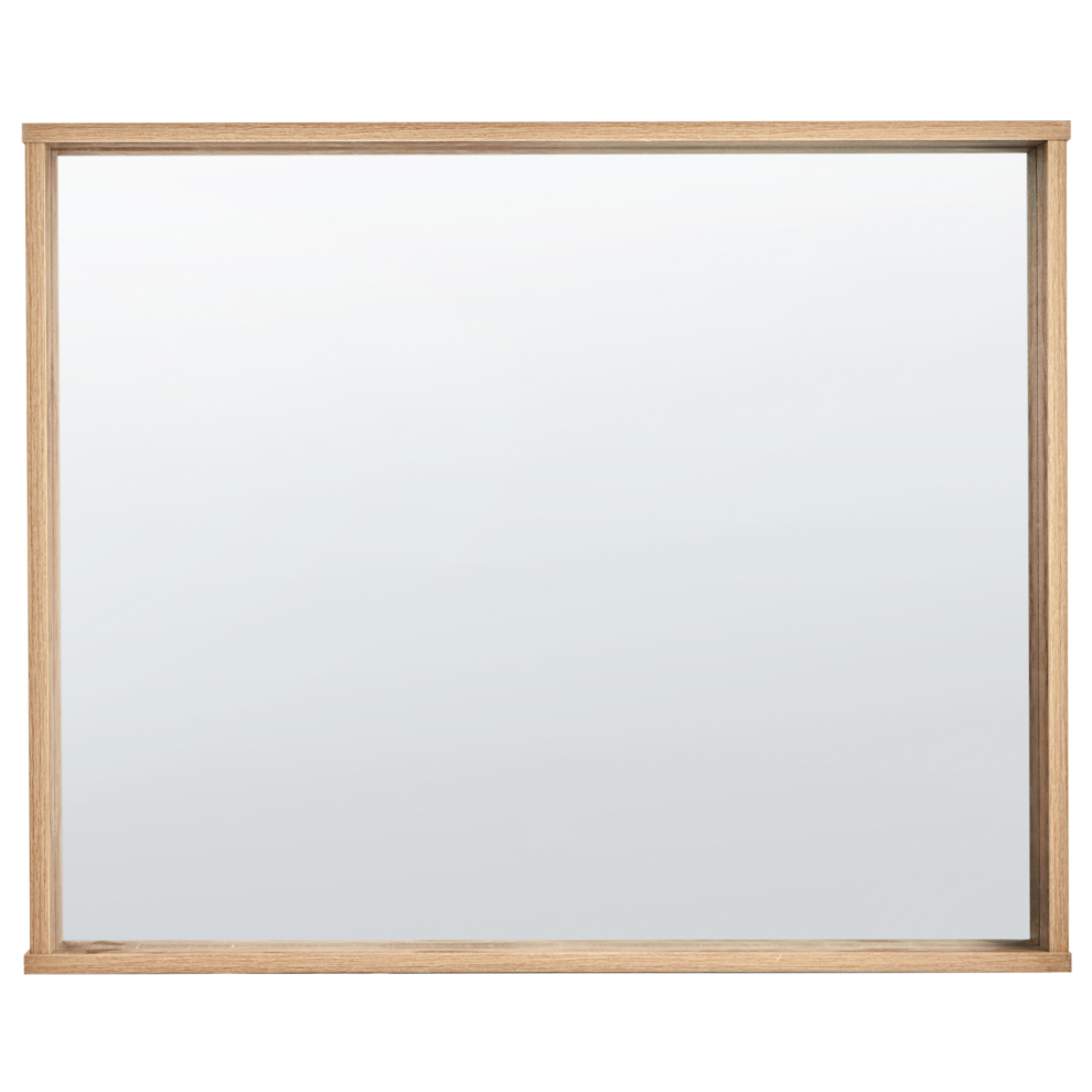 Beliani Wall Mirror Rosell 80 Cm 65 Cm Light Brown